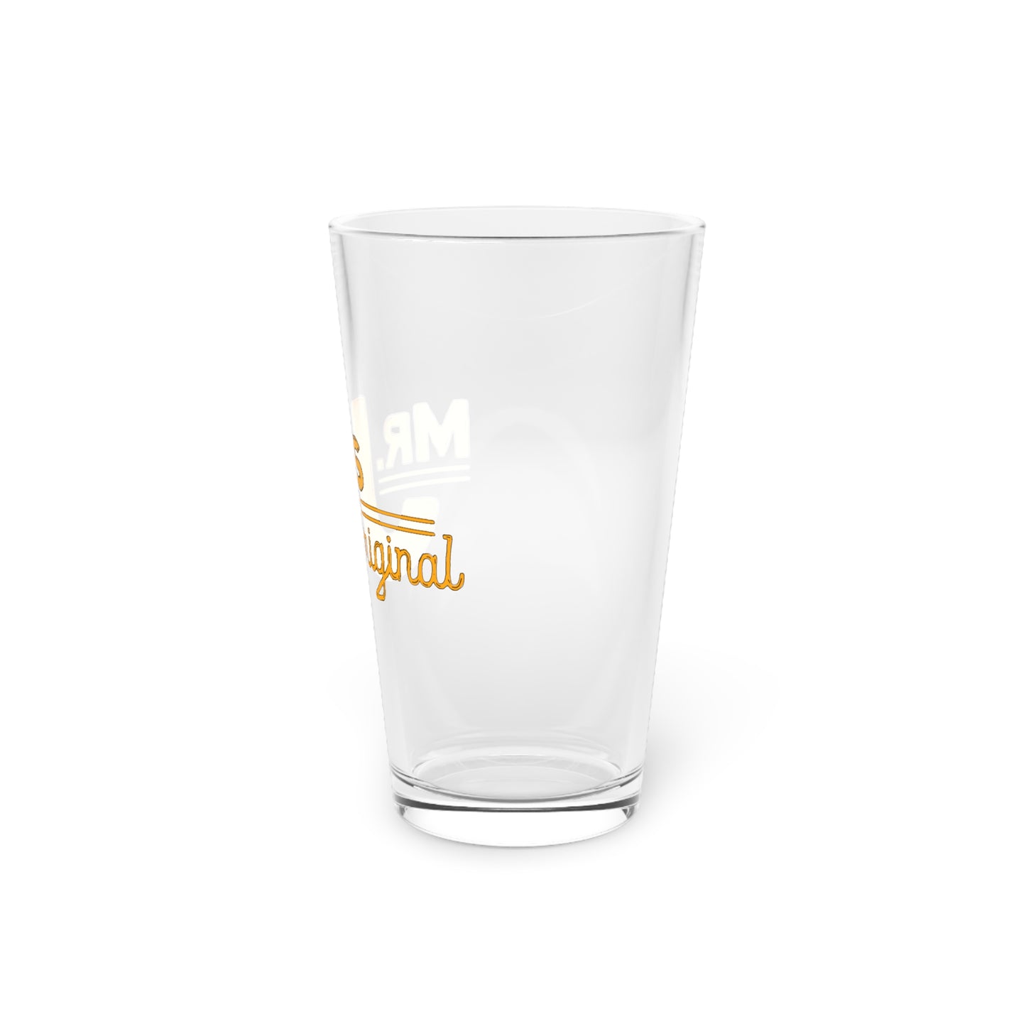 Mr. J's 16 oz Pint Glass: Cartoon Logo