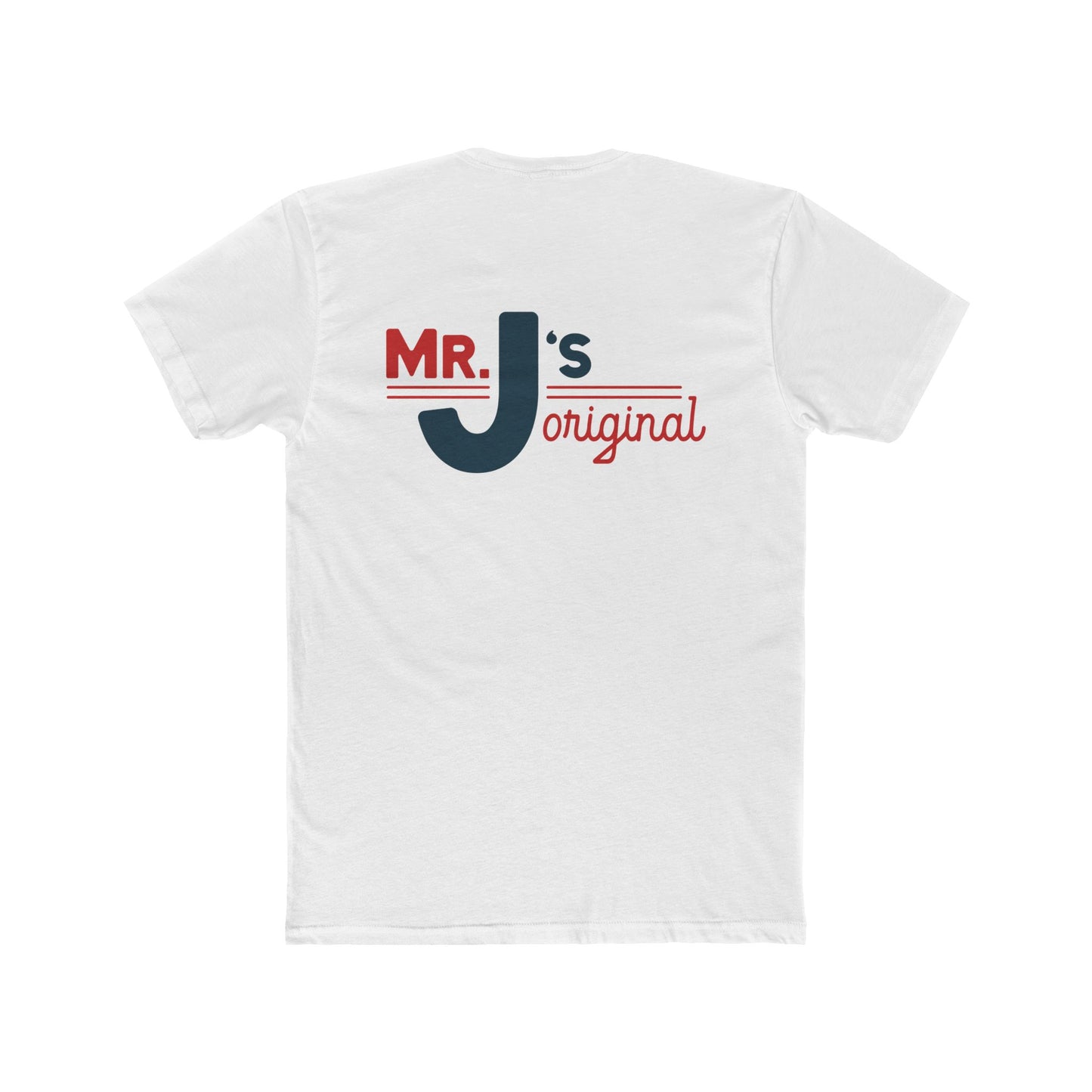 Mr. J's Original Tee: Classic Red & Blue Logo