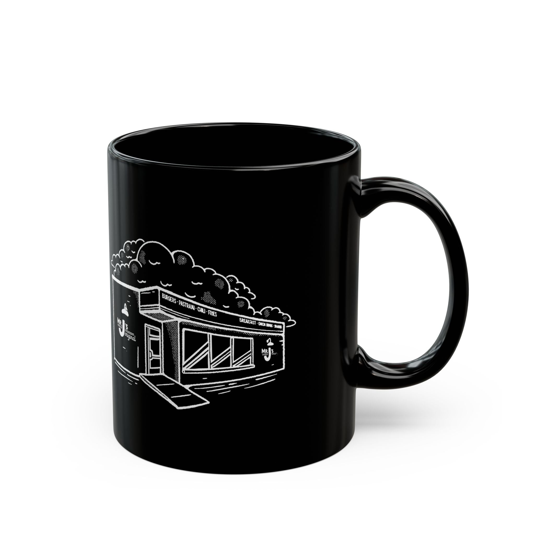 Mr. J's Black Building Mug — 11oz & 15oz