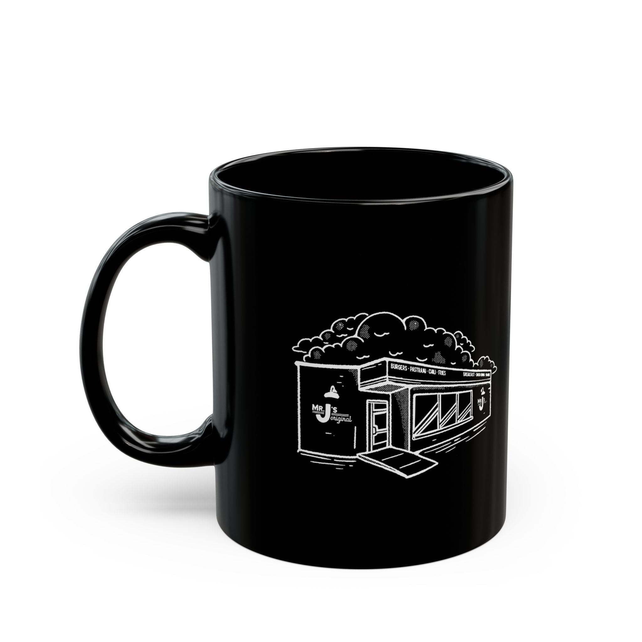 Mr. J's Black Building Mug — 11oz & 15oz